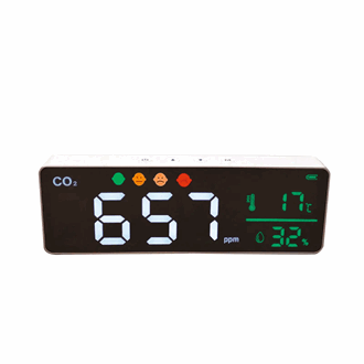 CO2-måler med stort display, for vegg eller bord